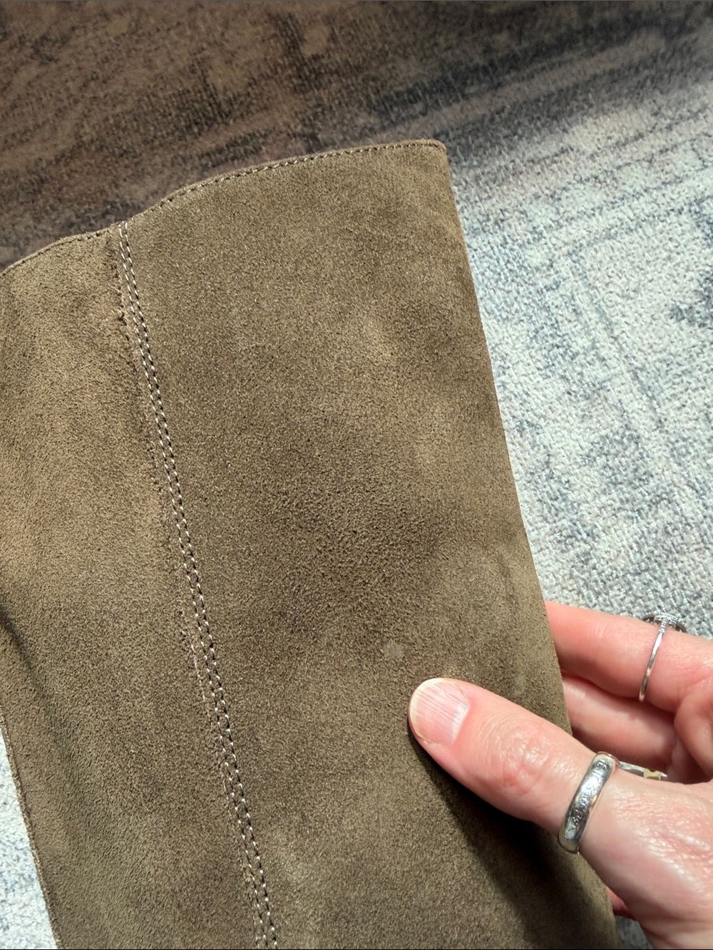 NWT Massimo Dutti Oiled Split Suede Riding Boots Khaki Brown Size EU 39 / US 8 - Picture 11 of 14
